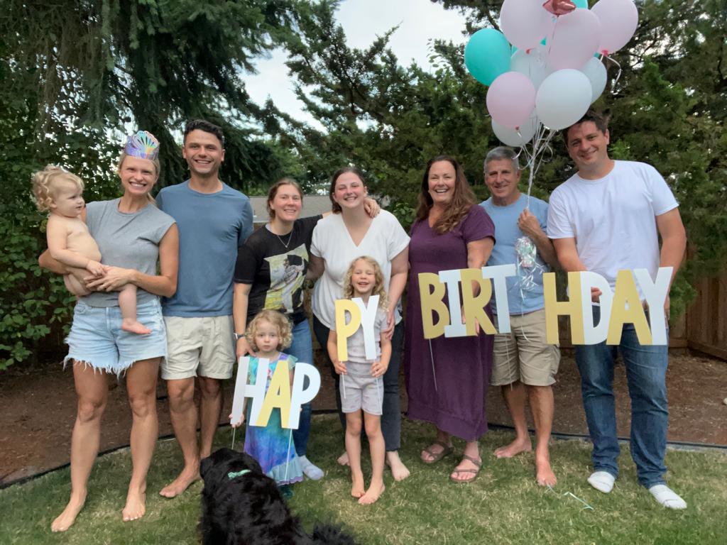 Family celebrating a birthday together